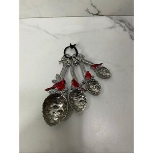 GANZ Red Cardinal and Pinecone Measuring Spoon Set